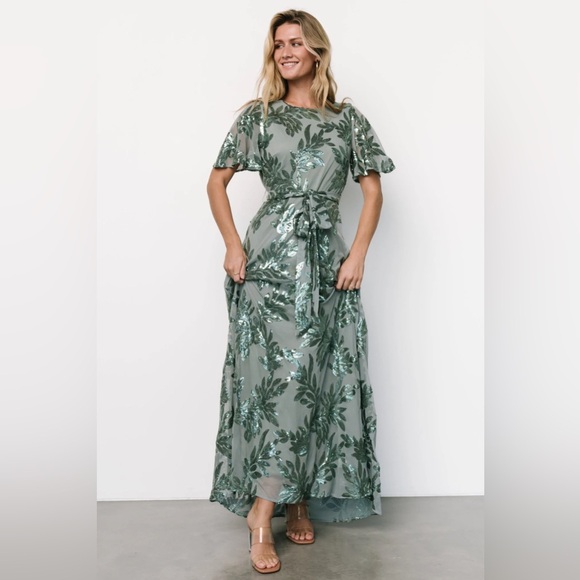 Baltic Born Dresses & Skirts - NWT Baltic Born Eucalyptus Muse Sequin Maxi Dress